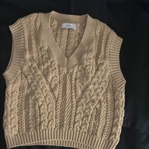 H&M Cable Knit Tan Sweater Vest